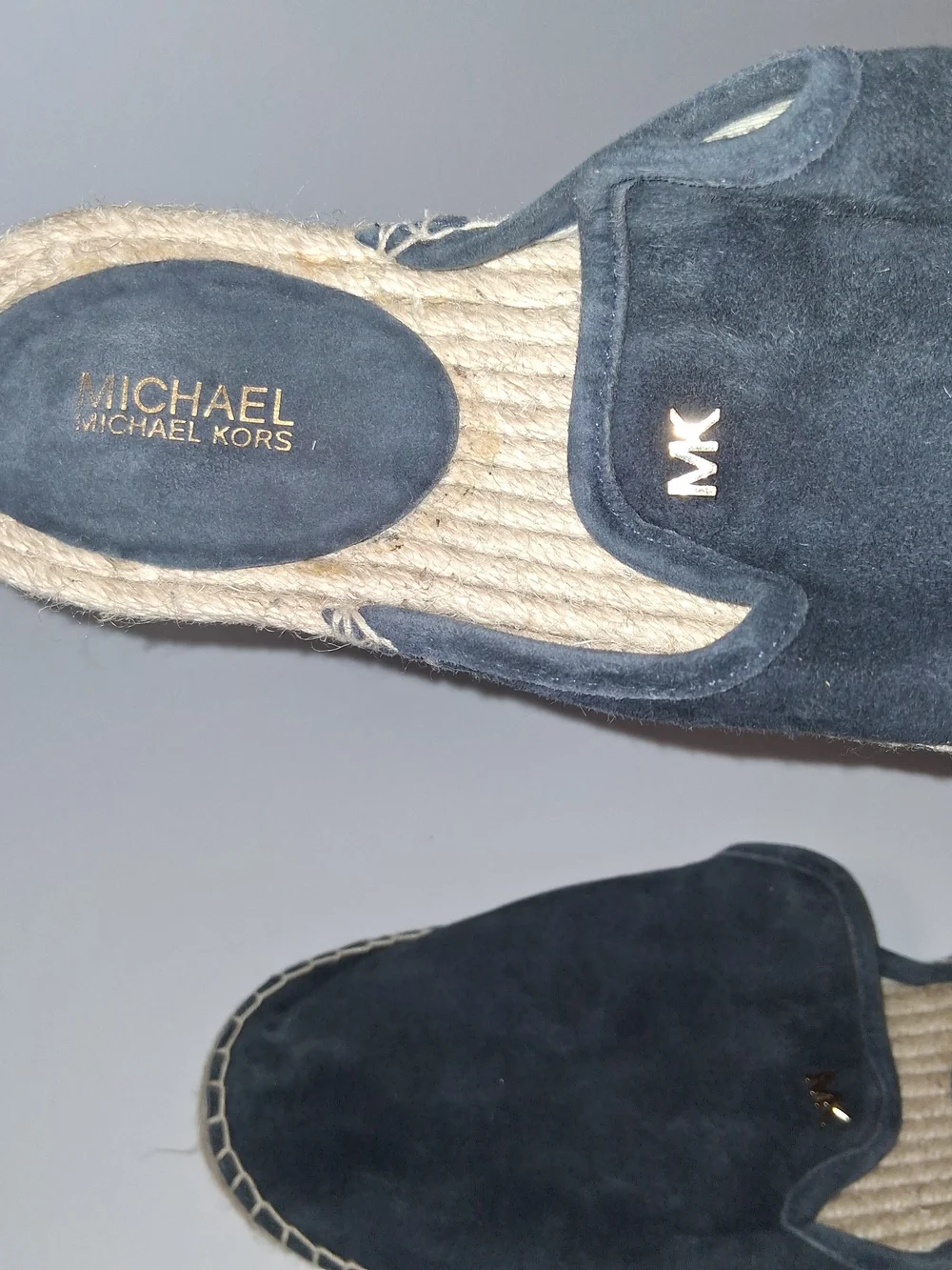 Michael Kors Navy Suede, Leather Upper Slip-On Mules Women's Size 9.5 M